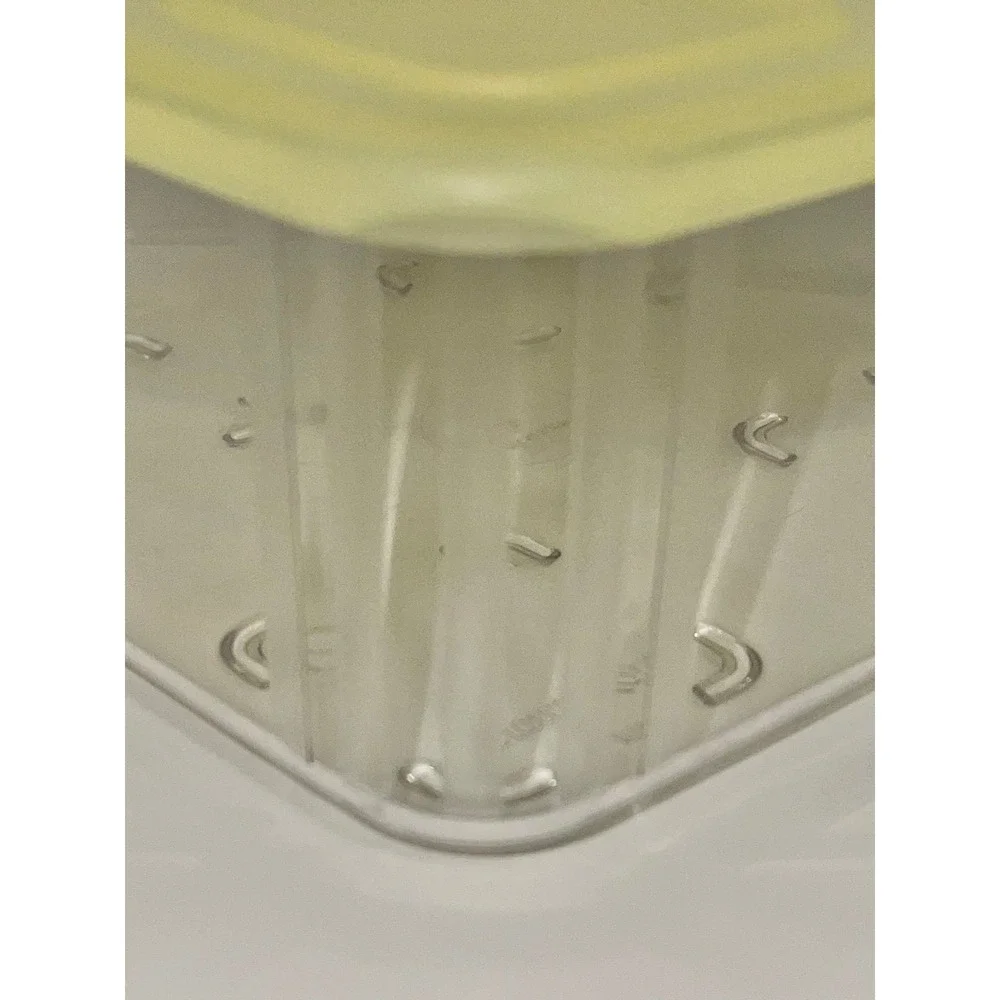 Tupperware #3151 Clear‎ Mates Square Stackable Storage Container Yellow Lid